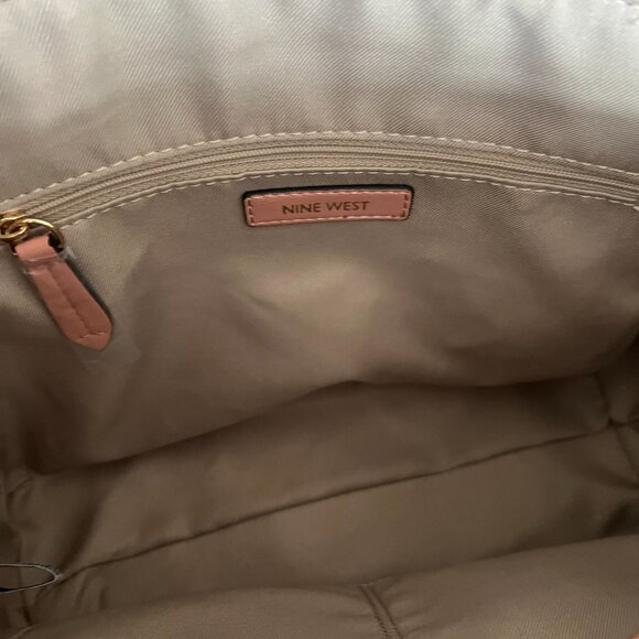 NINE WEST Women's Kyelle Jet Set Satchel, Pink Crossbody New - Picture 10 of 10